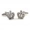 Silver Tone Royal Family Crown Crystals Cufflinks 1.JPG